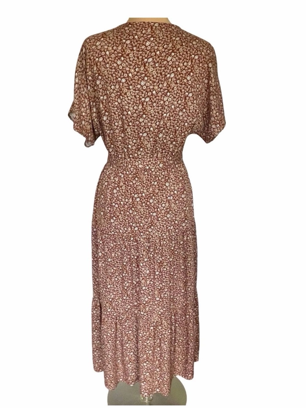Women's Knox Rose Midi Dress Floral with Tie Waist Flowy Sleeves Boho Fall Dress - Picture 3 of 9